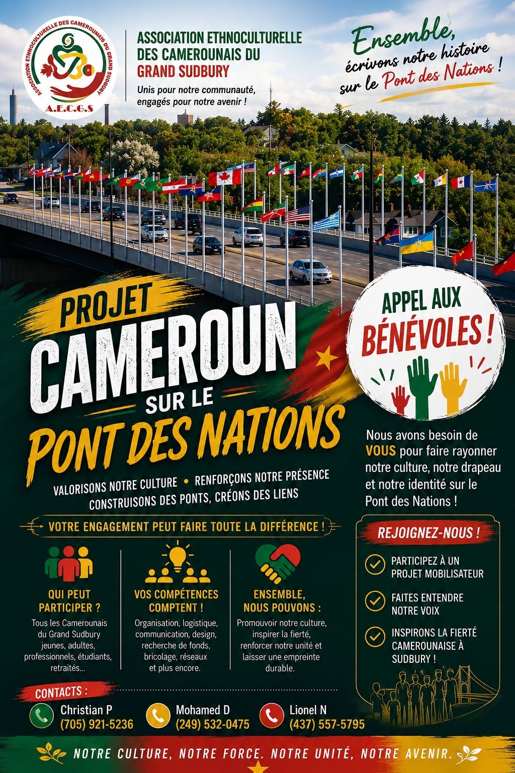 Projet Cameroun sur le pont des Nations
